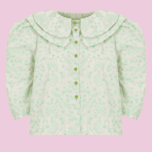 Blusa algodón bordada manga corta
